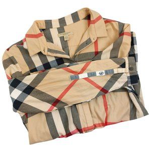 Burberry Beige Check Button Down Shirt